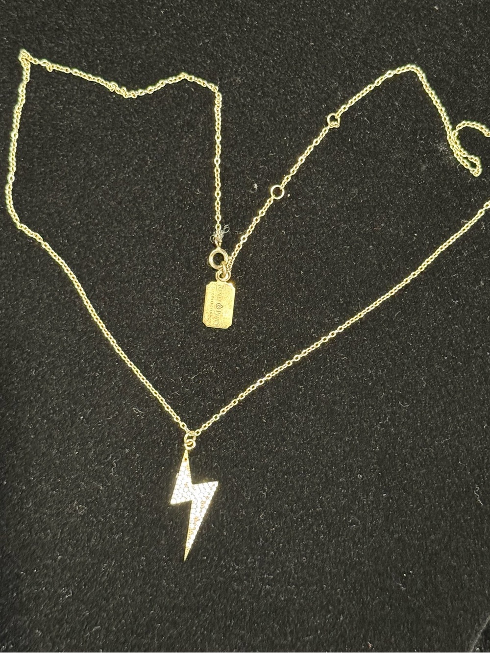 Renee Piatt Gold-Toned Lightning Bolt Pendant Necklace for “Women Who Rock”